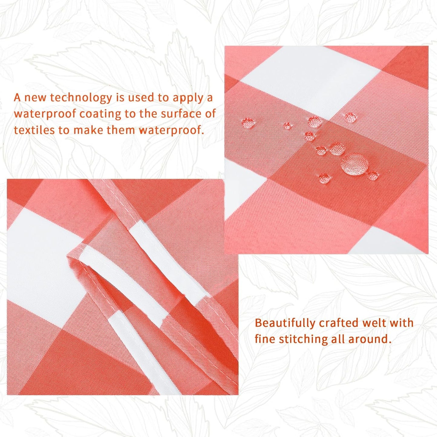 Fabric Checkered Table Runner 1 Pack Waterproof Gingham Table Runner 14W X 108L Buffalo Check Table Runners for Parties Kitchen Dining Wedding Banquet (Red and White)