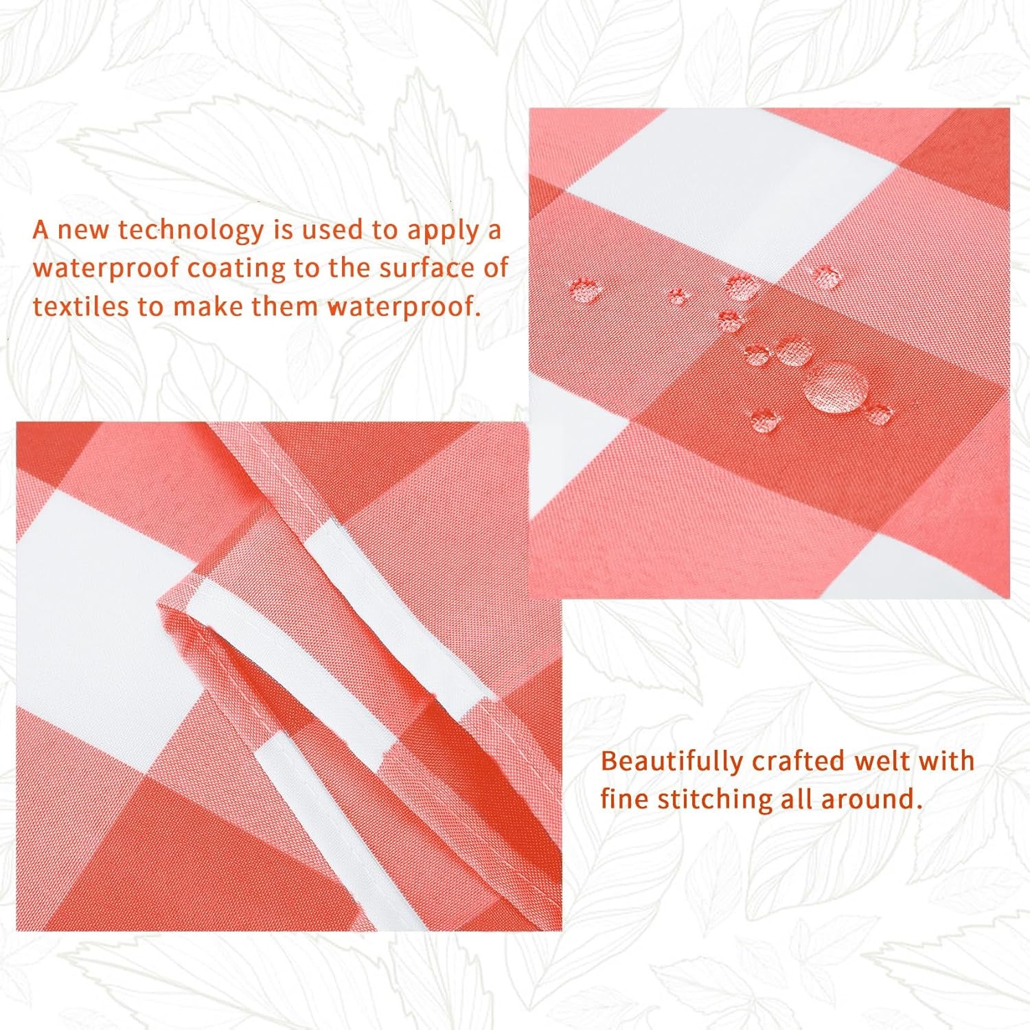 Fabric Checkered Table Runner 1 Pack Waterproof Gingham Table Runner 14W X 108L Buffalo Check Table Runners for Parties Kitchen Dining Wedding Banquet (Red and White)