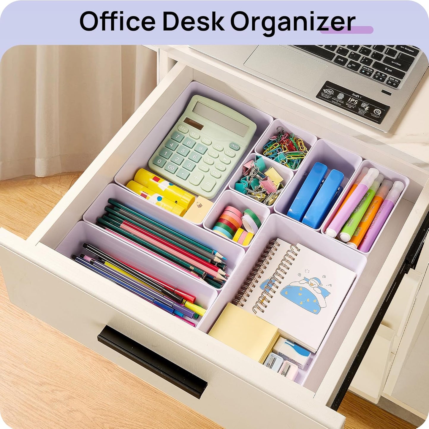 25 PCS Plastic Drawer Organizers Set, 4-Size Versatile Bathroom and Vanity Drawer Organizer Trays, Storage Bins for Makeup, Bedroom, Kitchen Gadgets Utensils and Office