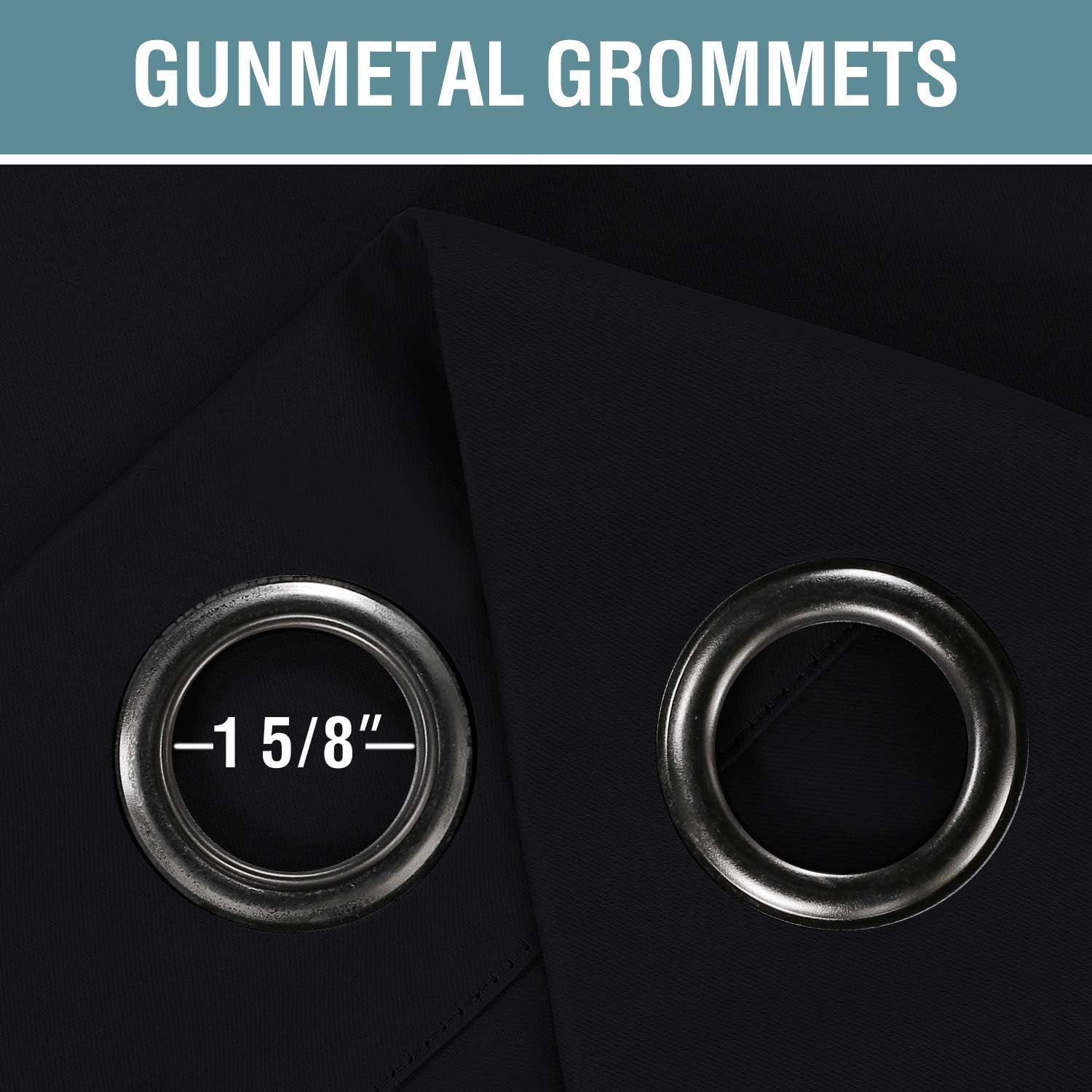 100% Blackout Curtains for Bedroom Black Out Curtains 96 Inch Thermal Insulated Long Blackout Curtains for Living Room, Energy Saving Curtains for Patio Door Grommet (1 Panel, Jet Black)