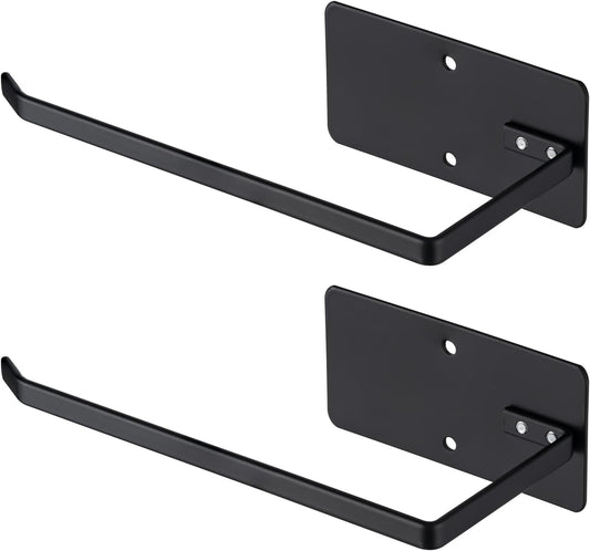Bathroom Toilet Paper Holder 2Pack,Stainless Steel Toilet Roll Holder,Wall Mounted Self Adhesive Paper Stand for Bathroom, Kitchen, Washroom(Black)
