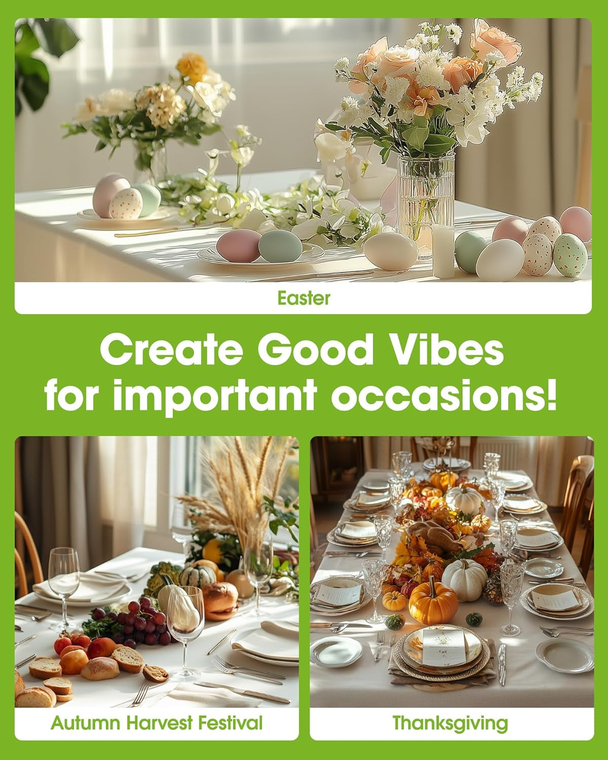 Plastic Table Cloth Disposable 6 Pack, 54 X 108 Inch Table Cloths, Party, Wedding, Thanksgiving Decorations, Fall Tablecloths, Rectangle, Beige Plastic Cover, Waterproof, Cream, Ivory