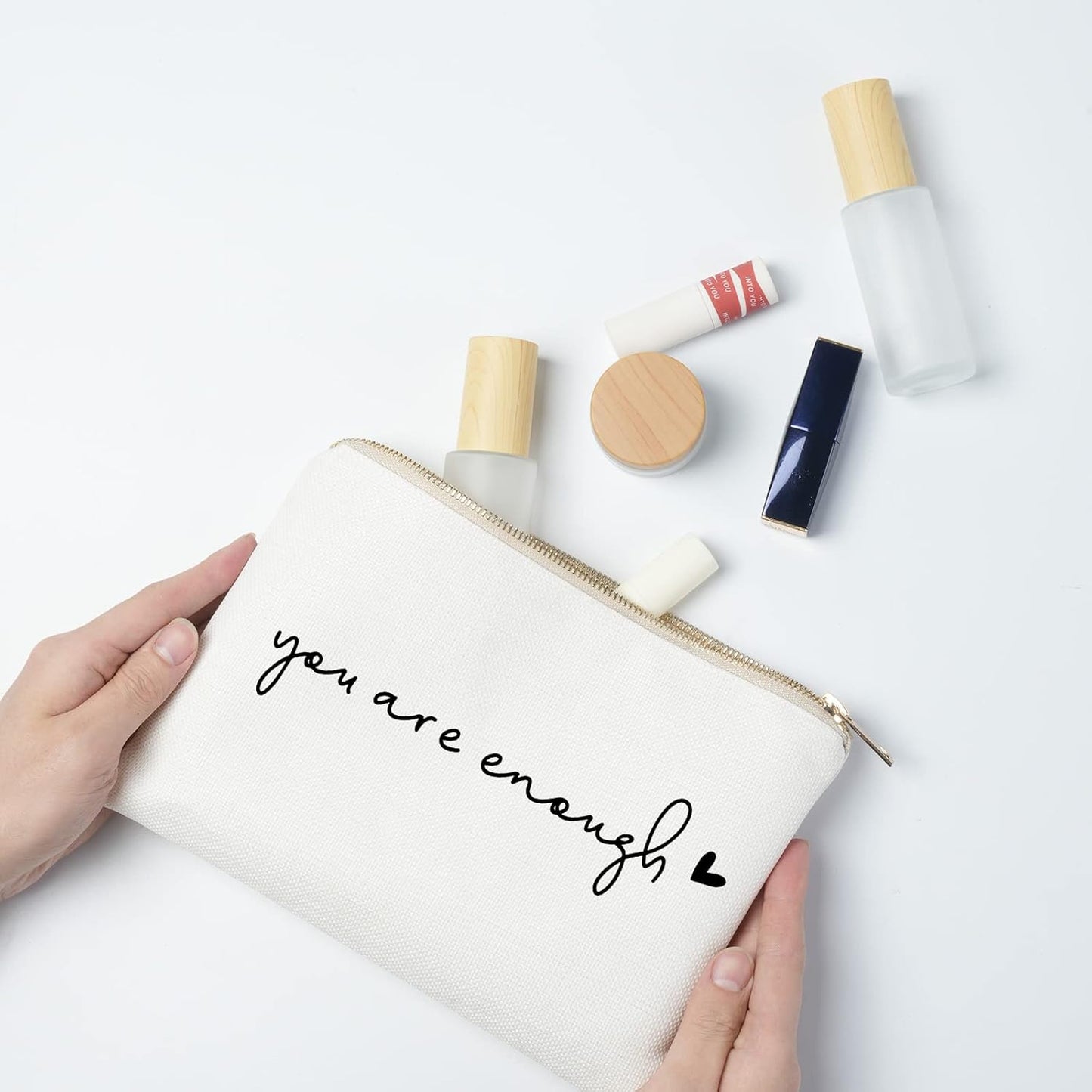 You Are Enough Makeup Bag Friend Gift Support Gift Affirmations Gift Mental Health Sister Lipstick Bag Gift for Women Inspirational Gift Self Love