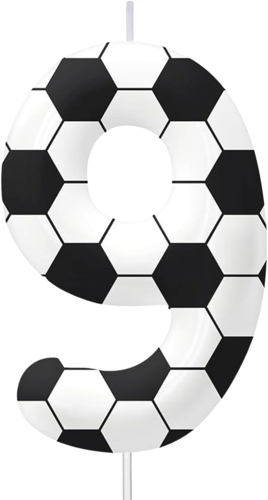 Birthday Number Candles, Soccer Number 9 Birthday Candles for Cake, Soccer Birthday Candles Cake Cupcake Topper for Kids Adults Party Anniversary Supplies