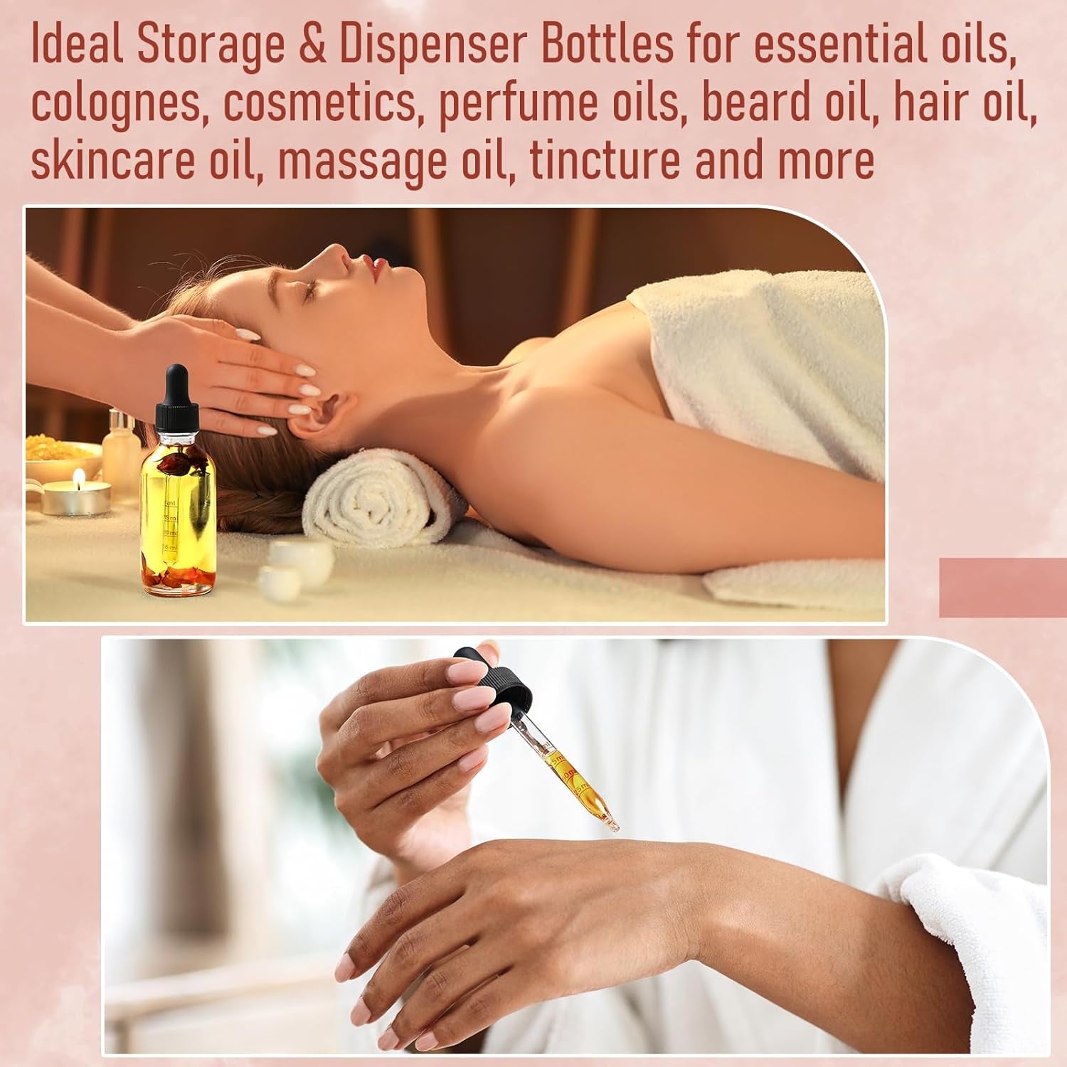 4 Pack 4Oz Glass Dropper Bottles with Measured Dropper - 120Ml Clear Tincture Bottles with Calibrated Glass Eye Droppers (1Ml), Leakproof Essential Oil Bottle for Health, Personal Care & Beauty