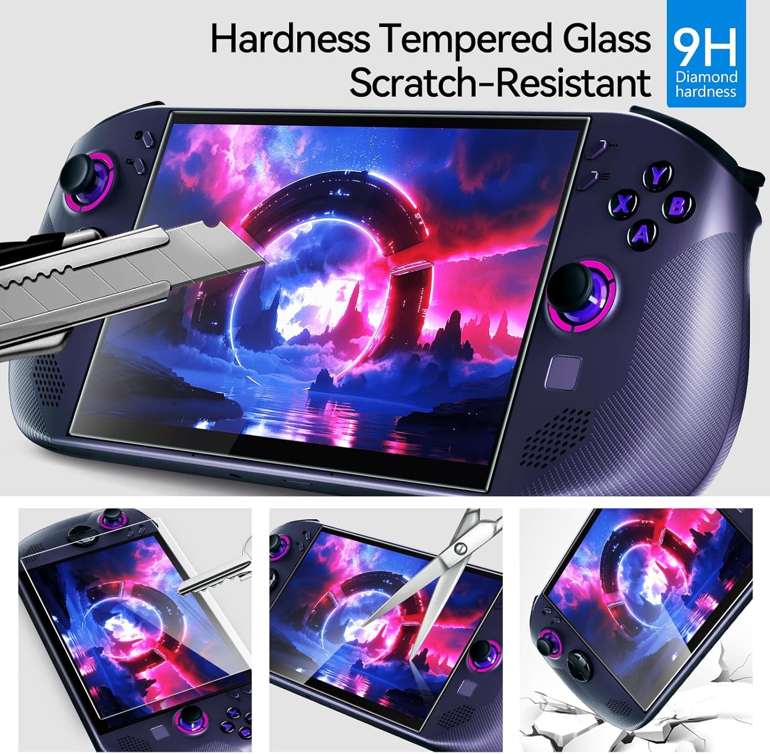 2 Pack Screen Protector for Lenovo Legion Go S Handheld 2025, Tempered Glass, 8 Inch Full Coverage, Transparent Ultra HD, Anti-Scratch, Anti-Fingerprint
