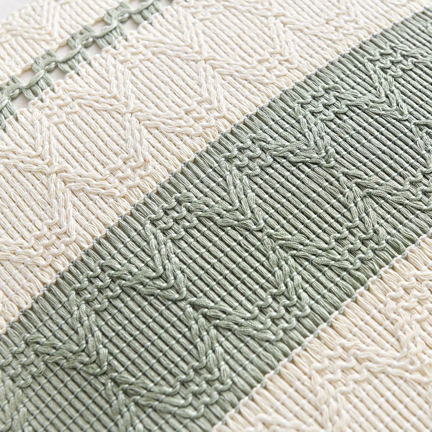 Set of 2 Sage Green Boho Decorative Throw Pillow Covers 18X18 Inch for Living Room Bedroom Couch Bed Sofa Chair, Rustic Retro Cushion Case 45X45 Cm, Bohemian Room Home Decor