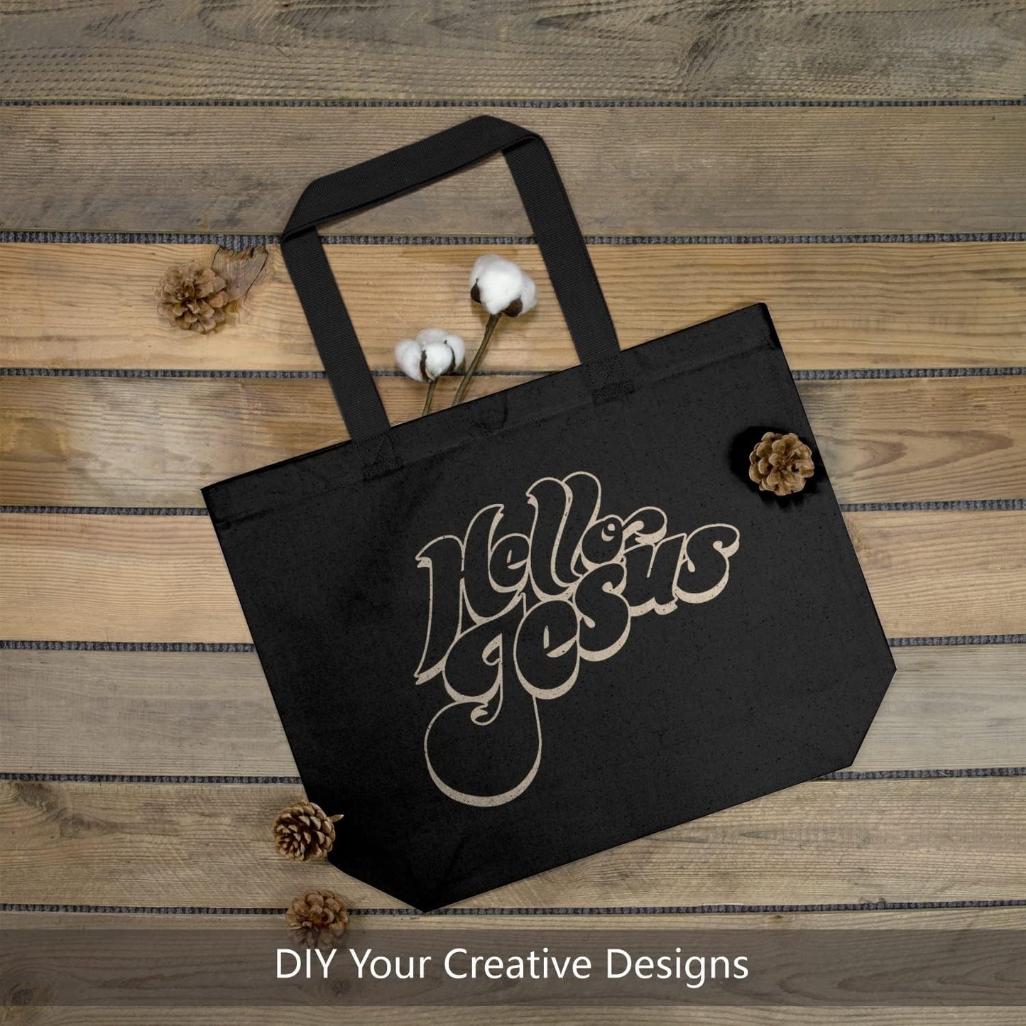 2-Pack Canvas Tote Bags with Magnetic Snap, Reusable Grocery Shopping Bags, DIY Your Creative Designs