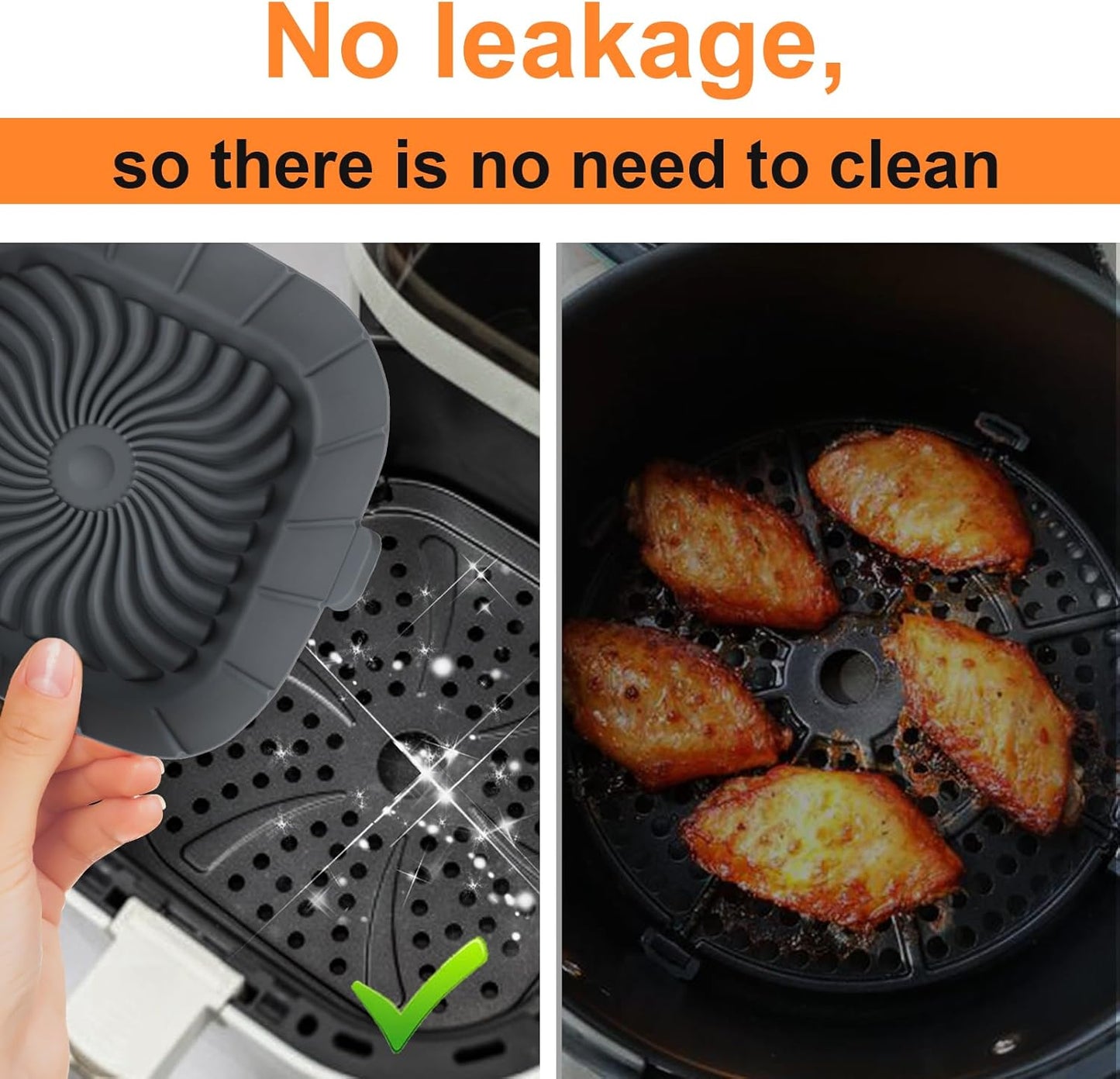 Air Fryer Silicone Liners for Most 1-2 Qt Mini Air Fryer, 3 Pack Square Small Air Fryer Liners Silicone Reusable Airfryer Liners Accessories for COSORI, Ninja, CHEFMAN