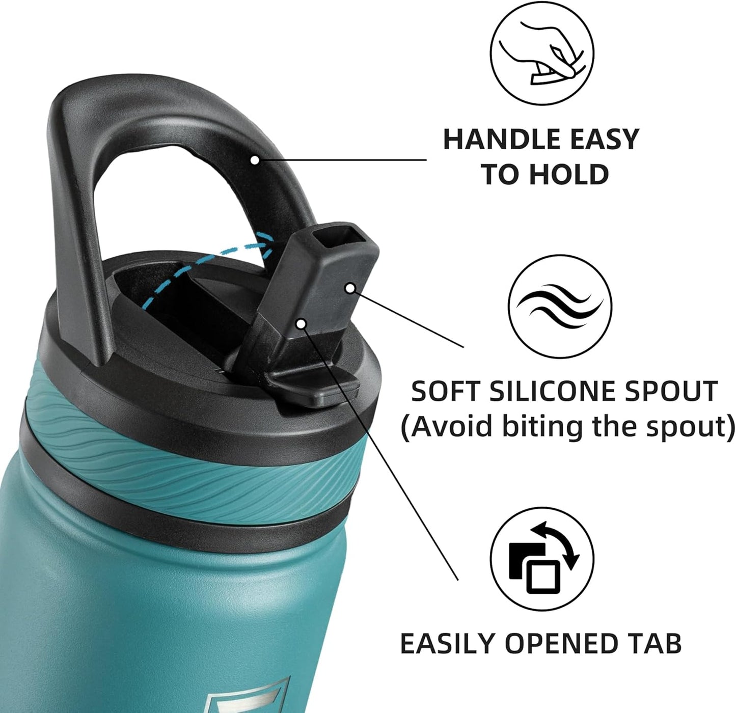 14 Oz Kids Insulated Water Bottle with Straw Lid – Stainless Steel Double Wall Vacuum, Leak-Proof, Bpa-Free Water Bottles for School Boys & Girls(Green Blue)