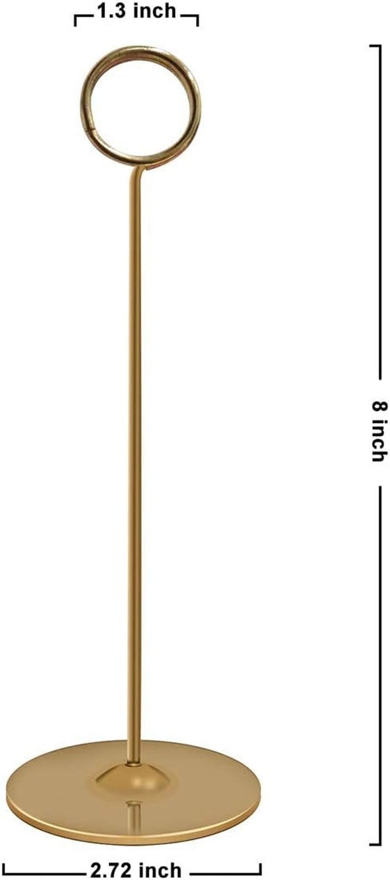 16 Pieces Table Card Holder 8 Inches Table Number Holders Place Steel Card Holders for Photos, Food Signs, Memo Notes, Weddings, Restaurants, Birthdays (Gold)
