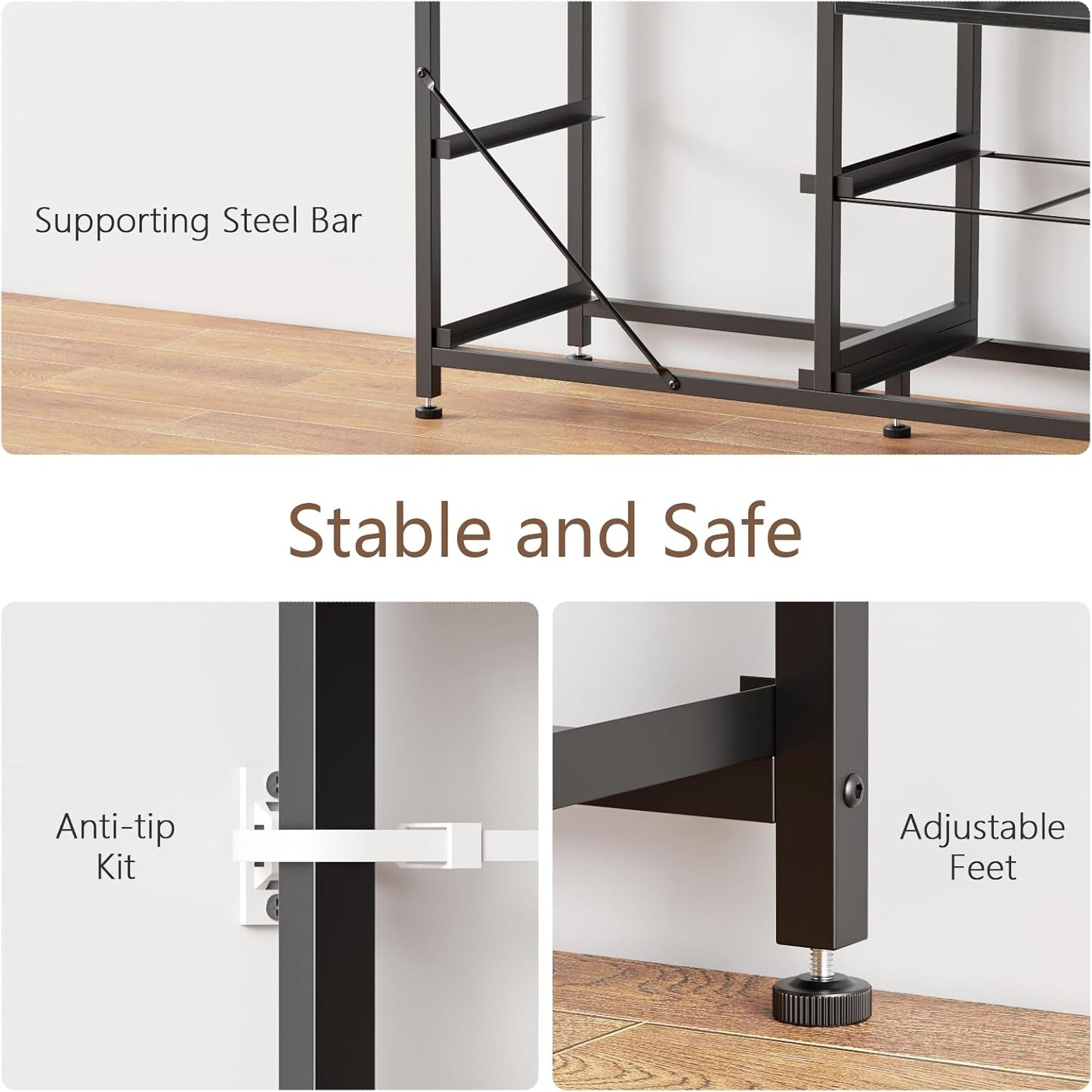 63-Inch TV Stand with Power Outlet and LED Lighting, 9-Drawer Dresser for Bedroom and Entertainment Center for 65"-75" TVs, Black Dresser with Fabric Storage Drawers for Closet Organization