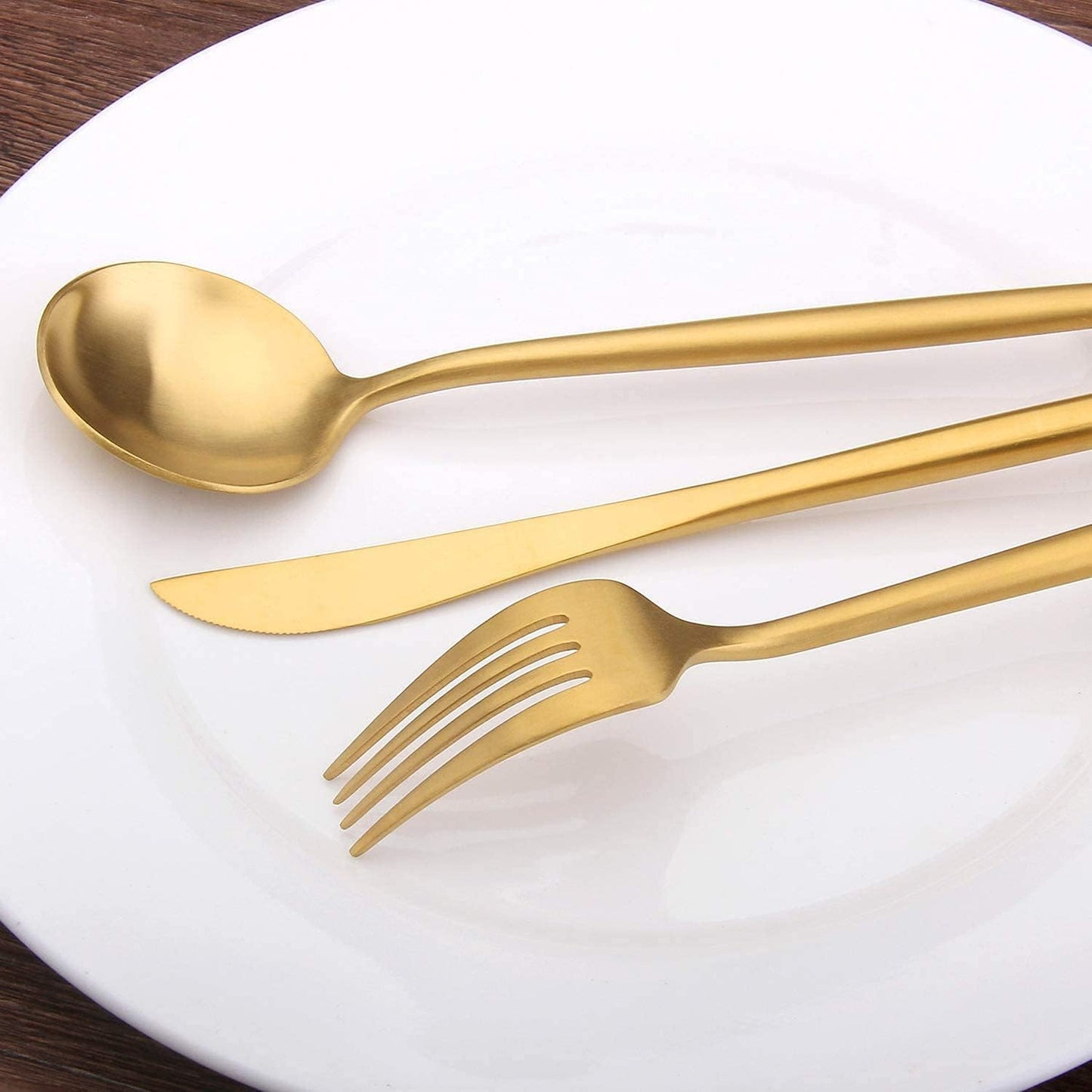 Matte Gold Silverware Set, 30-Piece Stainless Steel Satin Finish Flatware Set Service for 6, Kitchen Utensil Set, Tableware Cutlery Set for Home and Restaurant…