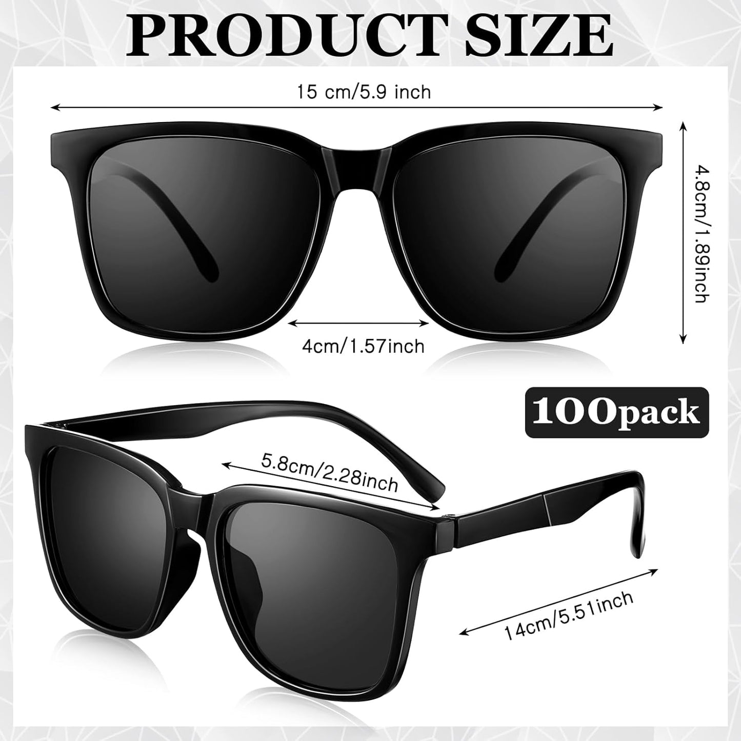 Bulk Retro Vintage Sunglasses - 100 Pieces for Men and Women, Perfect for Summer Beach and Pool Parties, Inspired by 70s and 80s Styles