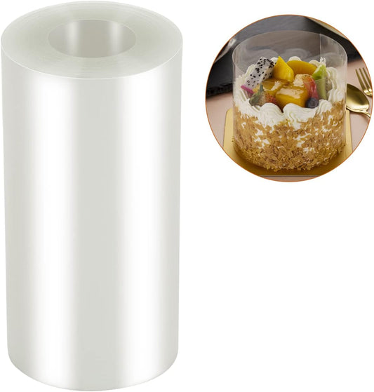 Transparent Acetate Cake Collars - 4 x 394 Inch Rolls (5.9 Mil Thickness) for Edge Decorating in Baking