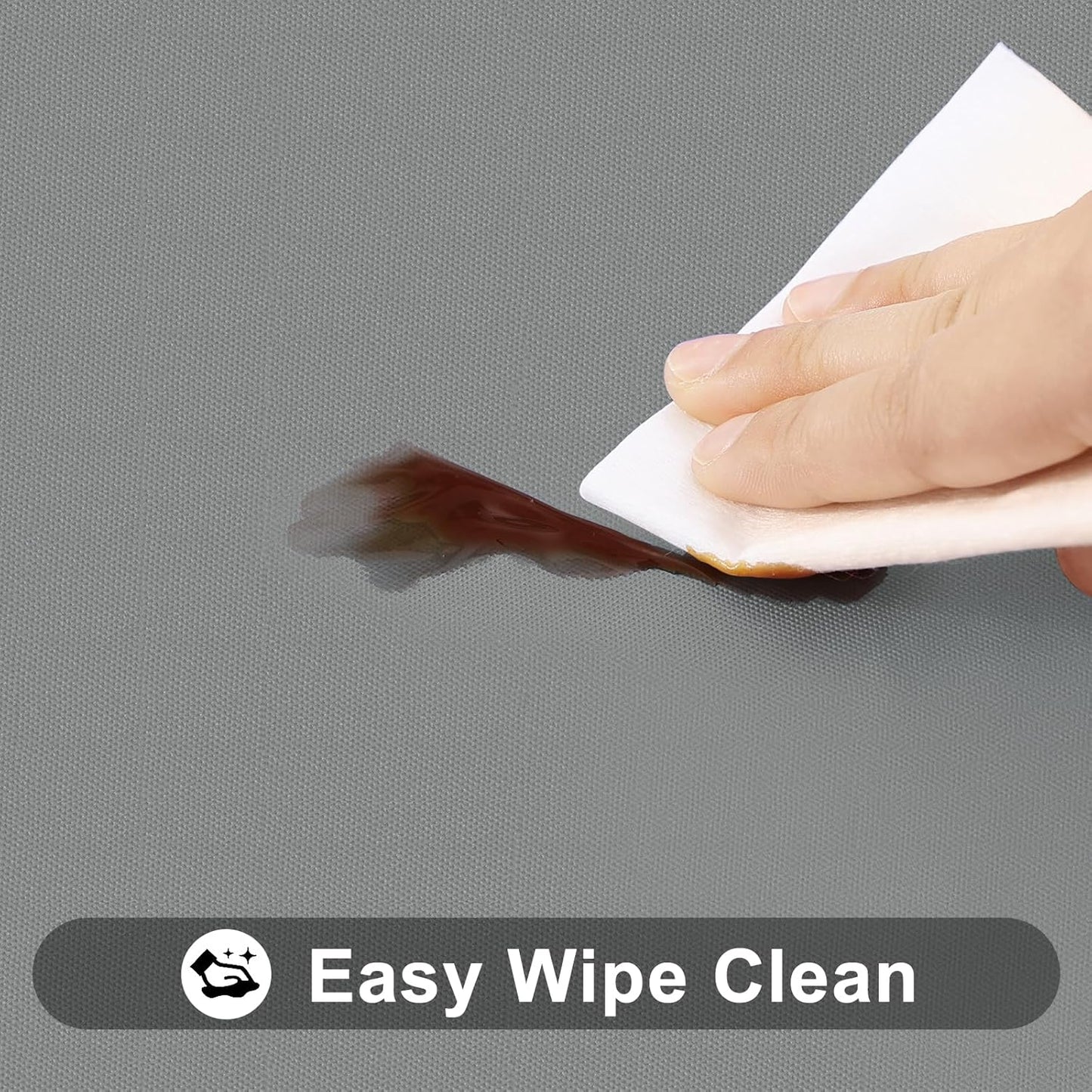 Elastic Fitted Vinyl Tablecloth with Flannel Backing for 6ft Folding Tables, Waterproof and Wipeable, Ideal for Indoor and Outdoor Use (Grey, 30" x 72")