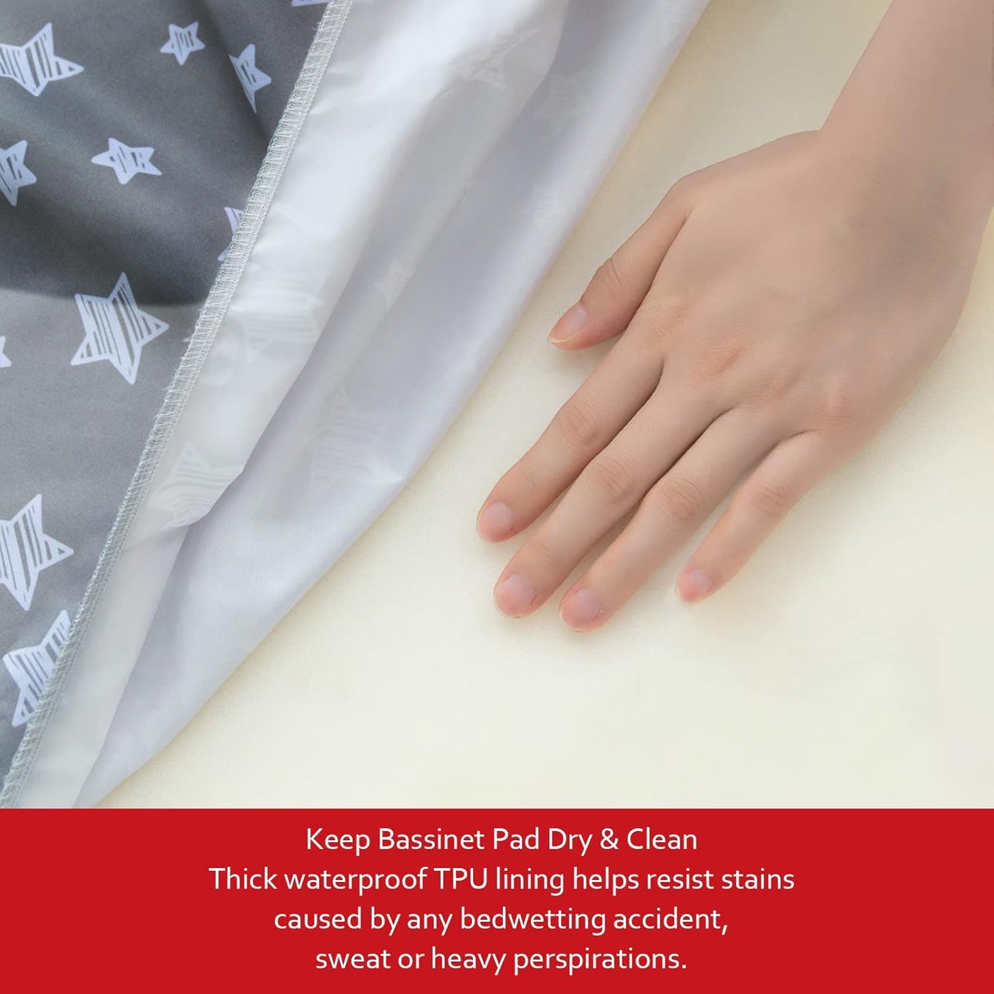 Waterproof Bassinet Sheets 2 Pack, Compatible with RONBEI & Koola Baby & Baby Joy Bassinet, 33" X 20" Fits Most Bassinets and Cradles