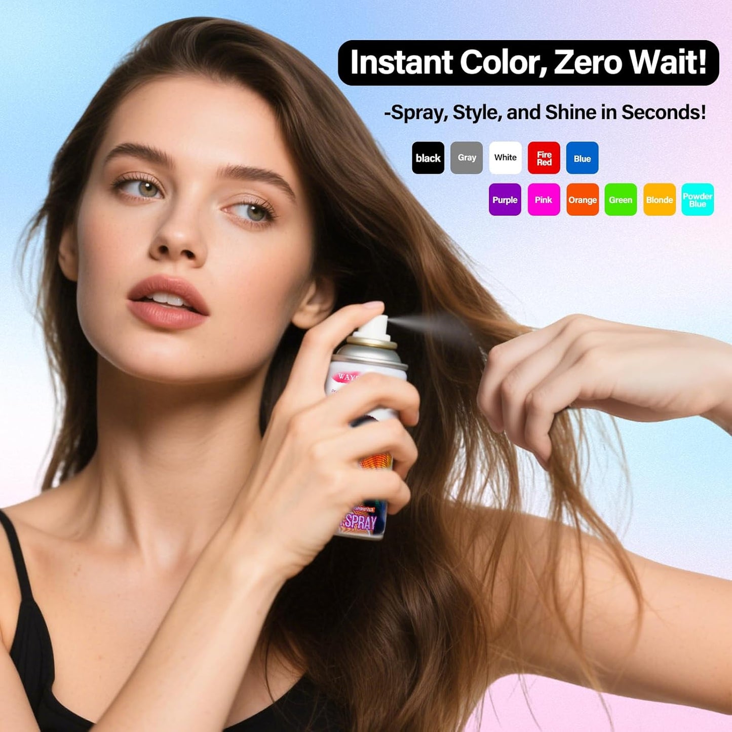 One-Day Temporary Hair Color Spray for Kids Women Men, Washable Hair Dye Spray Non-Sticky for Cosplay Party DIY, Christmas Party, Halloween Crazy Hair Day (Fiery Red, 4.06 Oz)