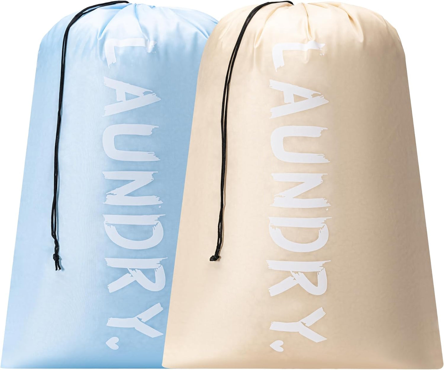 2 Pack XL Travel Laundry Bag, Machine Washable Dirty Clothes Organizer with Drawstring,Large Enough to Hold 4 Loads of Laundry, Easy Fit a Laundry Hamper or Basket Travel Essentials 24" X 36"