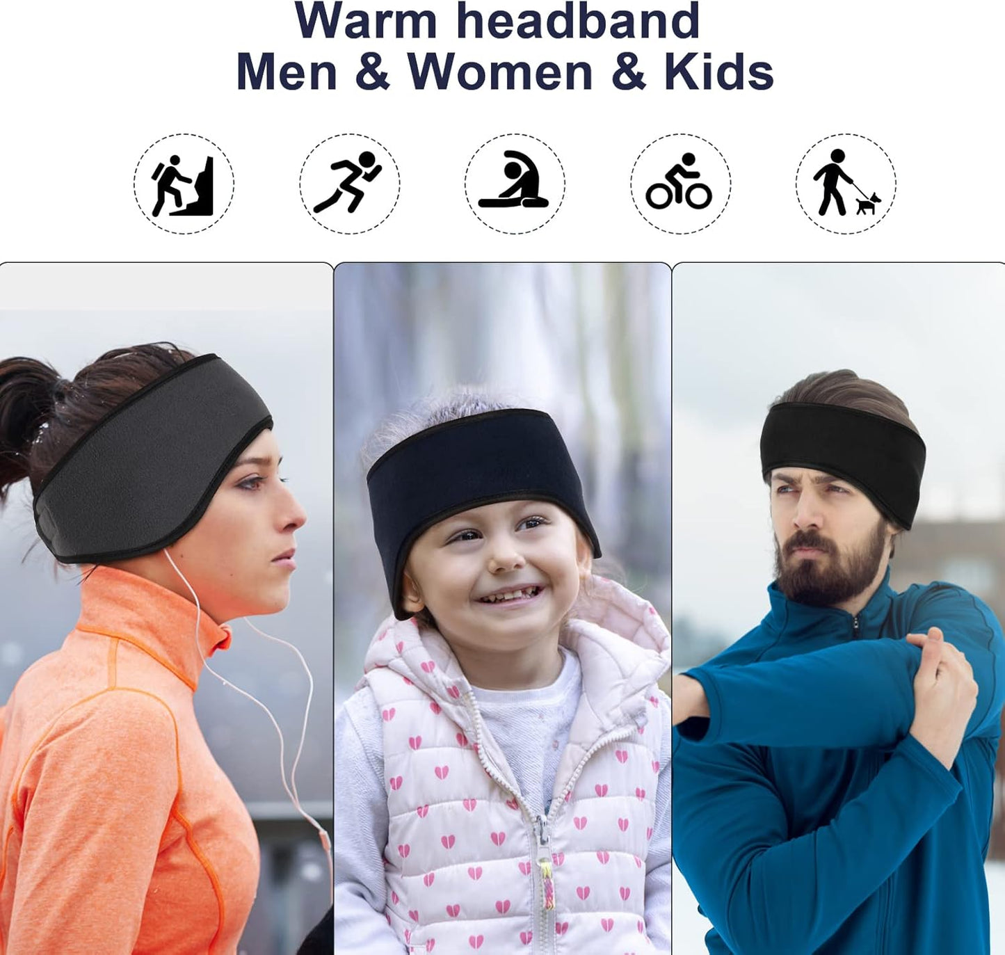Ear Muffs Warmers Winter Fleece Headband for Men Women Kids Ears Cover Running Cycling Skiing
