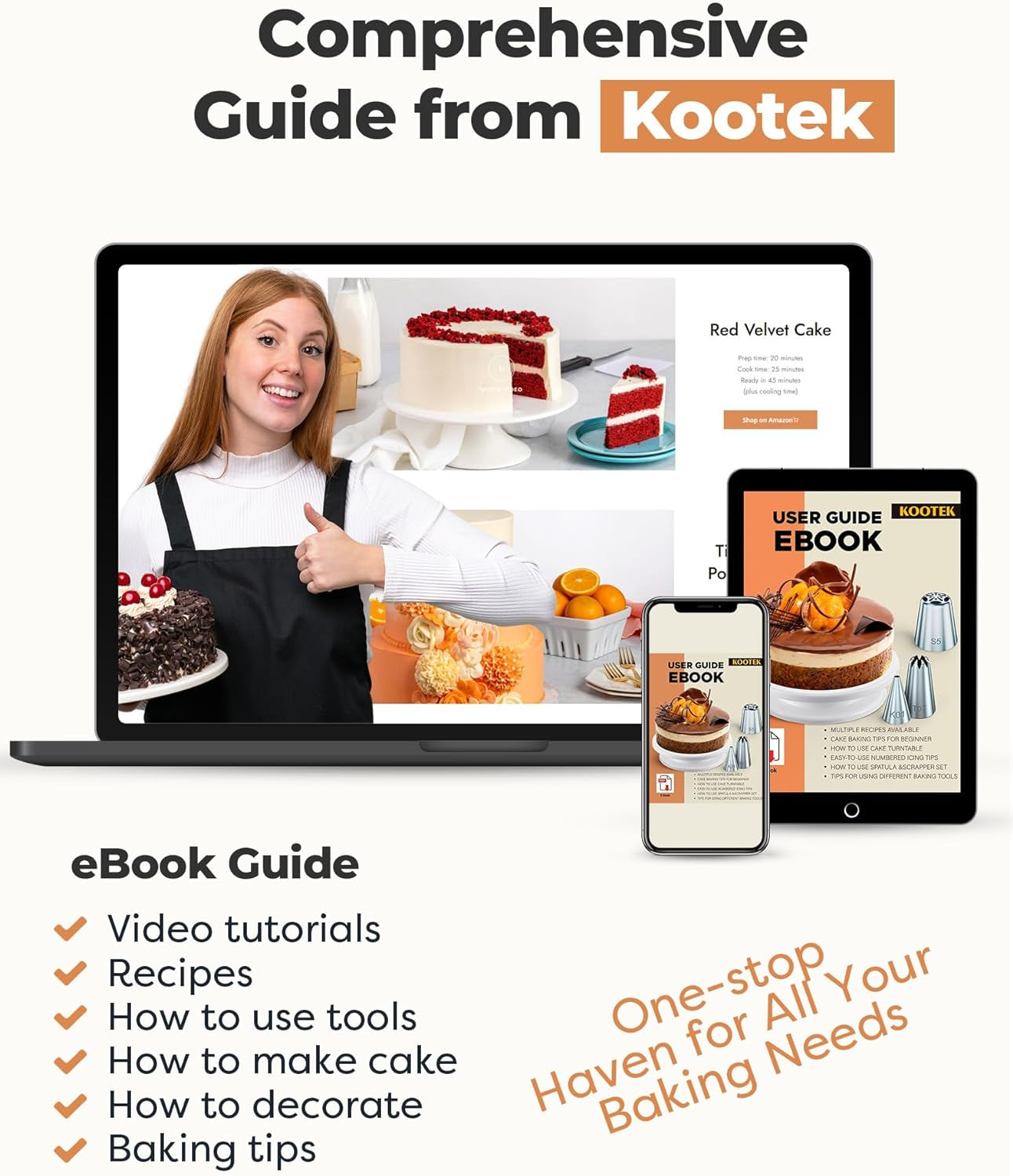 71Pcs Cake Decorating Kit, Baking Supplies Tools - Includes Cake Stand Turntable, 12 Icing Piping Tips, 2 Frosting Spatulas, 3 Scrapers, 50+2 Piping Bags, Coupler, Video Tutorial, Booklet