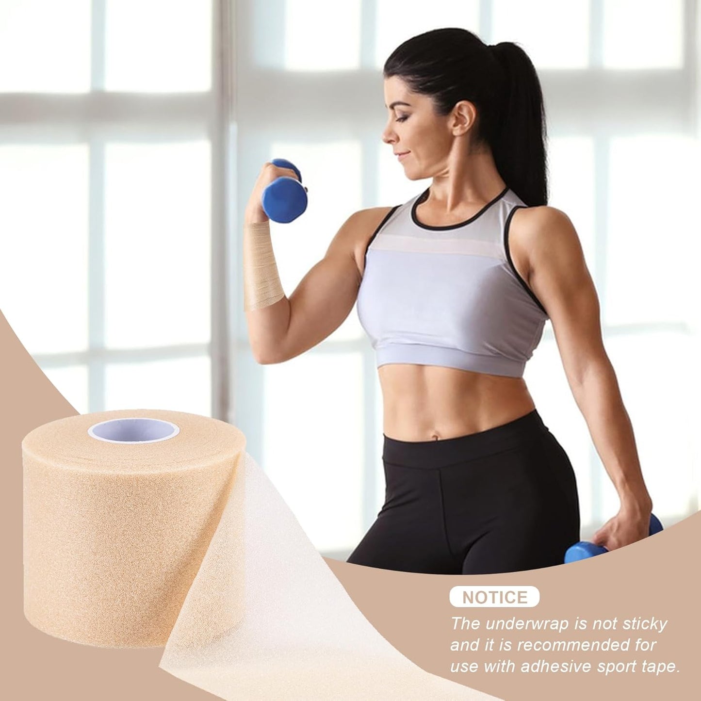 4-Pack Foam Underwrap Athletic Tape for Wrists, Elbows, Knees, and Ankles - Perfect for Gymnastics, Boxing, and Climbing Activities