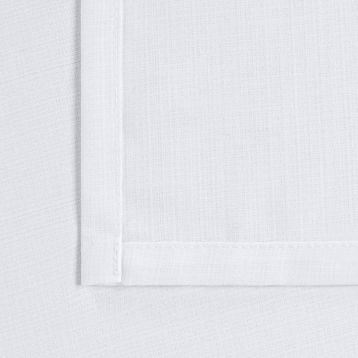 White Sheer Curtains 63 Inch Length 2 Panels for Bedroom, Light Filtering Linen Semi Sheer Privacy Curtains Grommet Opaque Textured Casual Drapes for Living Room, 52 X 63 Inch