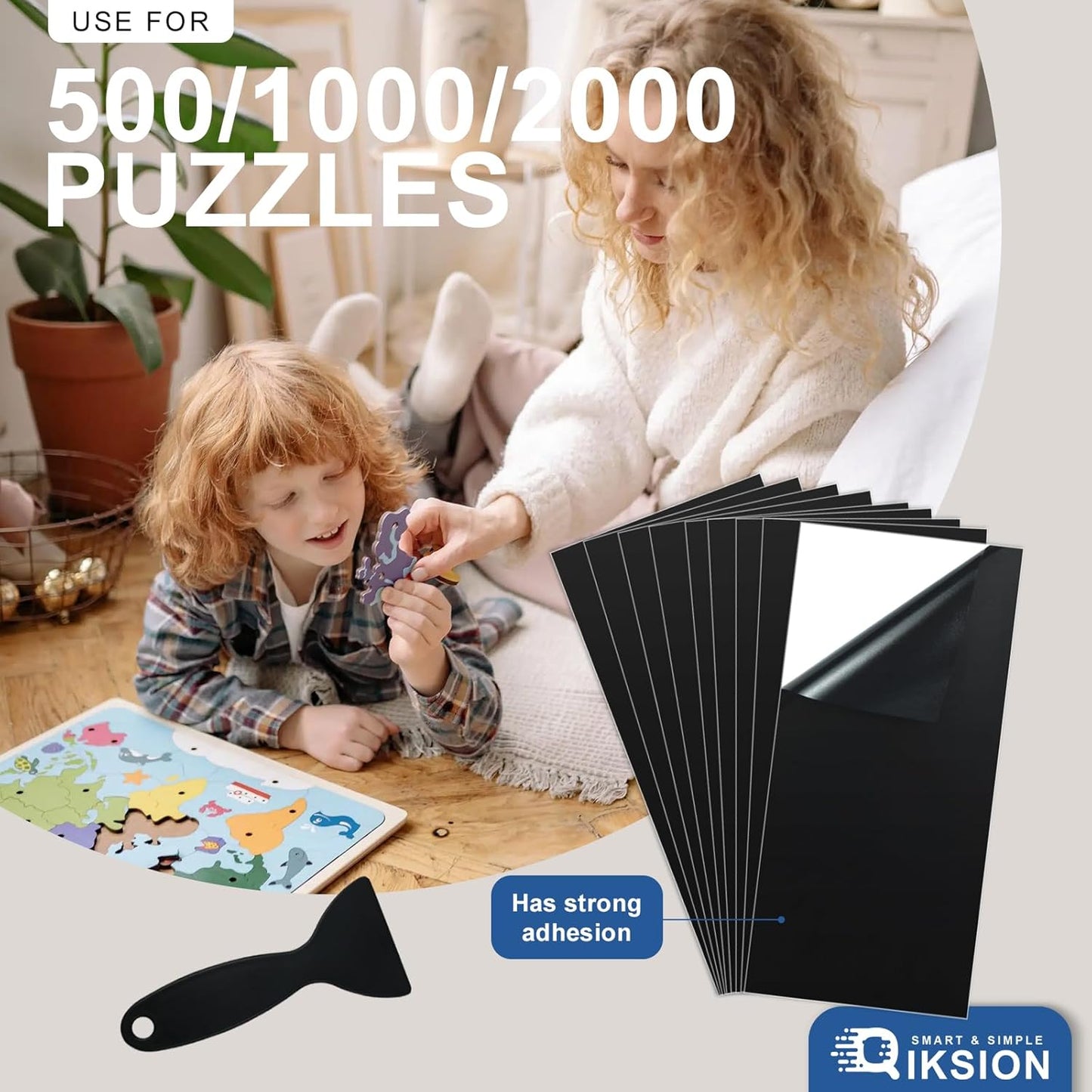 24 Black Puzzle Saver Sheets, Peel & Stick, Preserve 4 X 1000 Pieces Jigsaw Puzzles