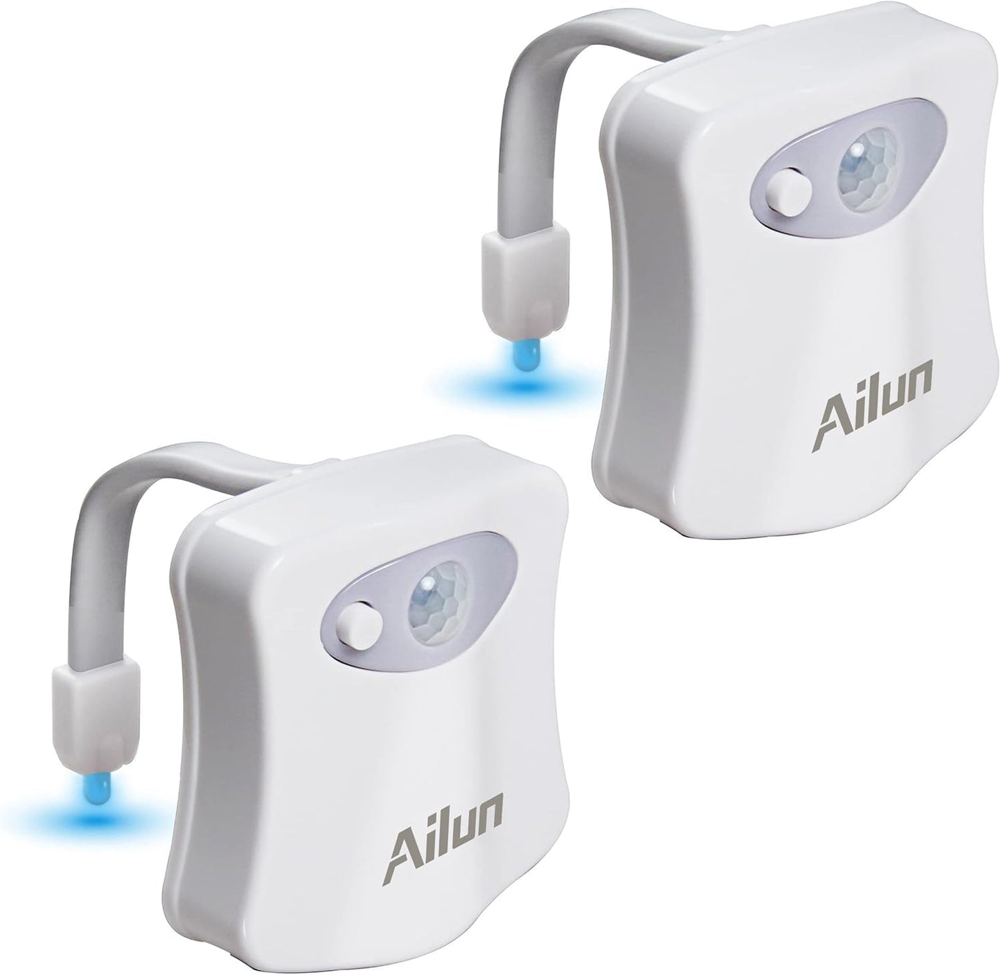 Toilet Night Light 2Pack by Motion Sensor Activated LED Light 8 Colors Changing Toilet Bowl Illuminate Nightlight for Bathroom Battery Not Included Perfect with Water Faucet Light