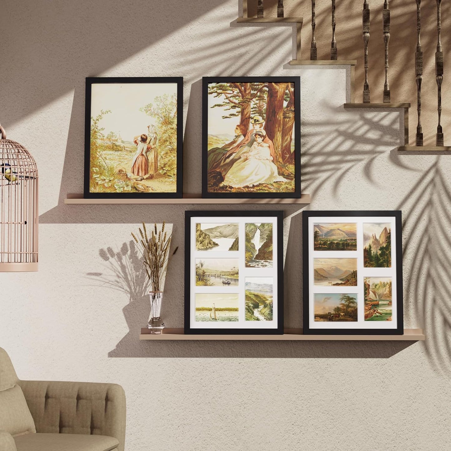 11X14 Collage Picture Frame, Displays 5Pcs 4X6 Pictures with Mat or 1Pcs 11X14 without Mat for Wall Mounting, Picture Frames Collage Wall Decor in Black, 1 Pack