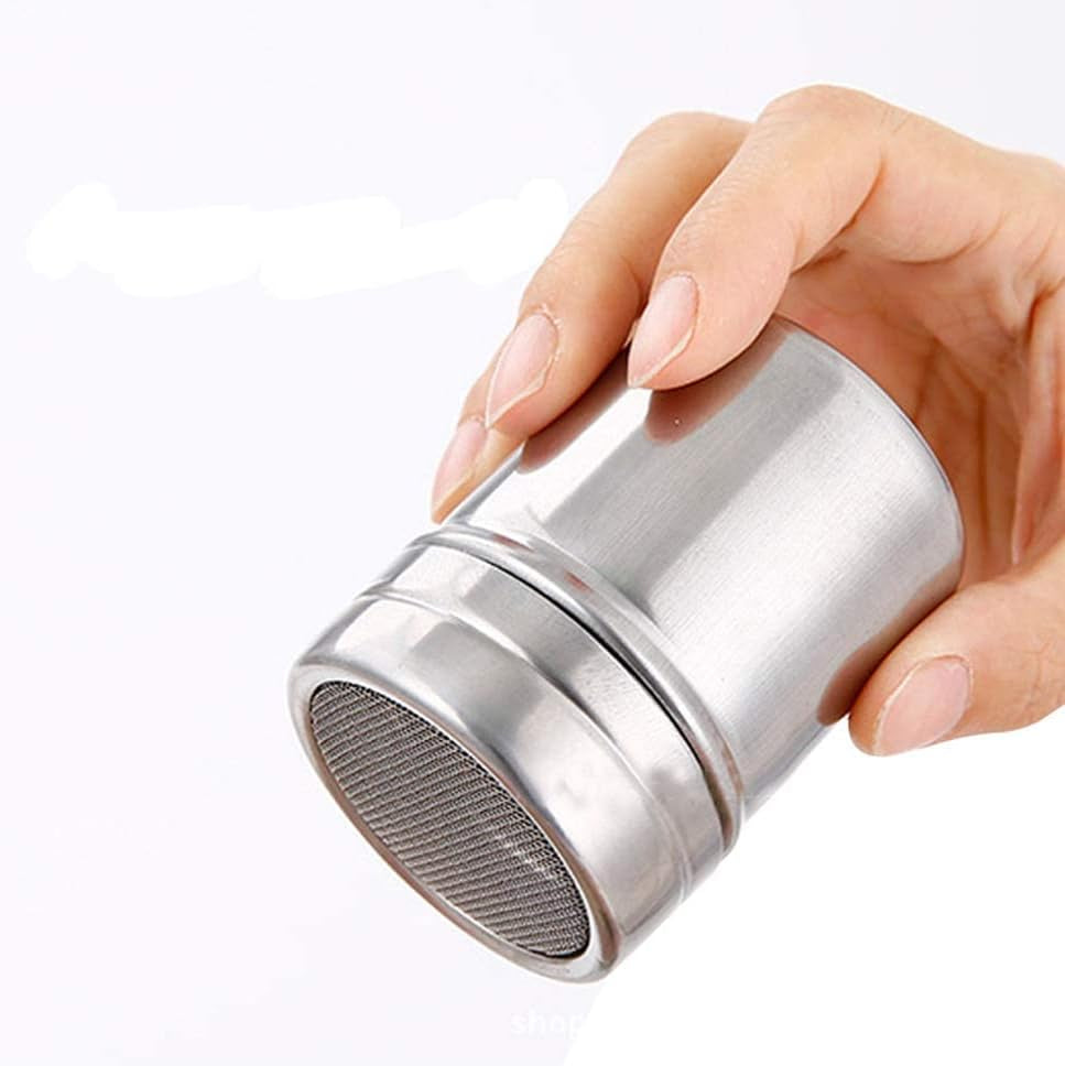 Powder Shaker with Lid,Stainless Steel Fine Mesh Shaker, for Sifter Cocoa,Cinnamon Powder,Icing Sugar,Chocolate Coffee (Small-12Pcs)