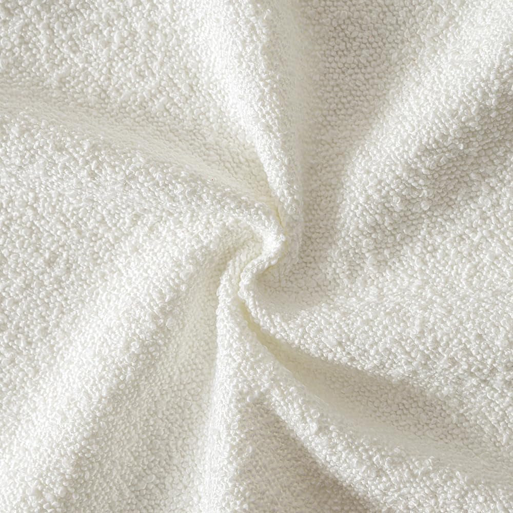 18X18 Inch Decorative Pillow Covers for Couch Bed Set of 2 Textured Boucle Neutral Throw Pillows Christmas White Accent Solid Cushion Pillowcase Cozy Soft Sofa Livingroom Home Decor