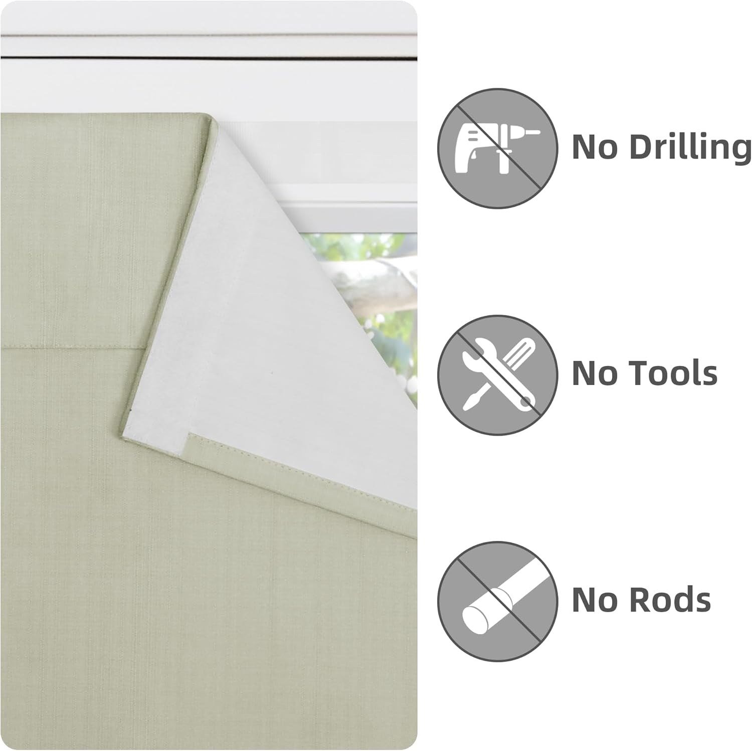 100% Blackout Door Curtains, Linen Look French Door Blind Window Covering, Thermal Insulated Privacy Tie up Front Door Curtains for Glass Door, 1 Panel, 26X68 Inch, Light Gray