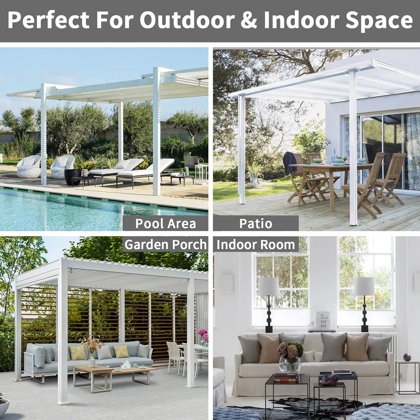 Linen Look Outdoor Curtains Waterproof Windproof Porch Curtains, Soft Thicken Outdoor Privacy Curtains for Patio, Gazebo, Grommet Top and Tab Bottom Drape, 1 Panel, 54X84 Inch, Grey