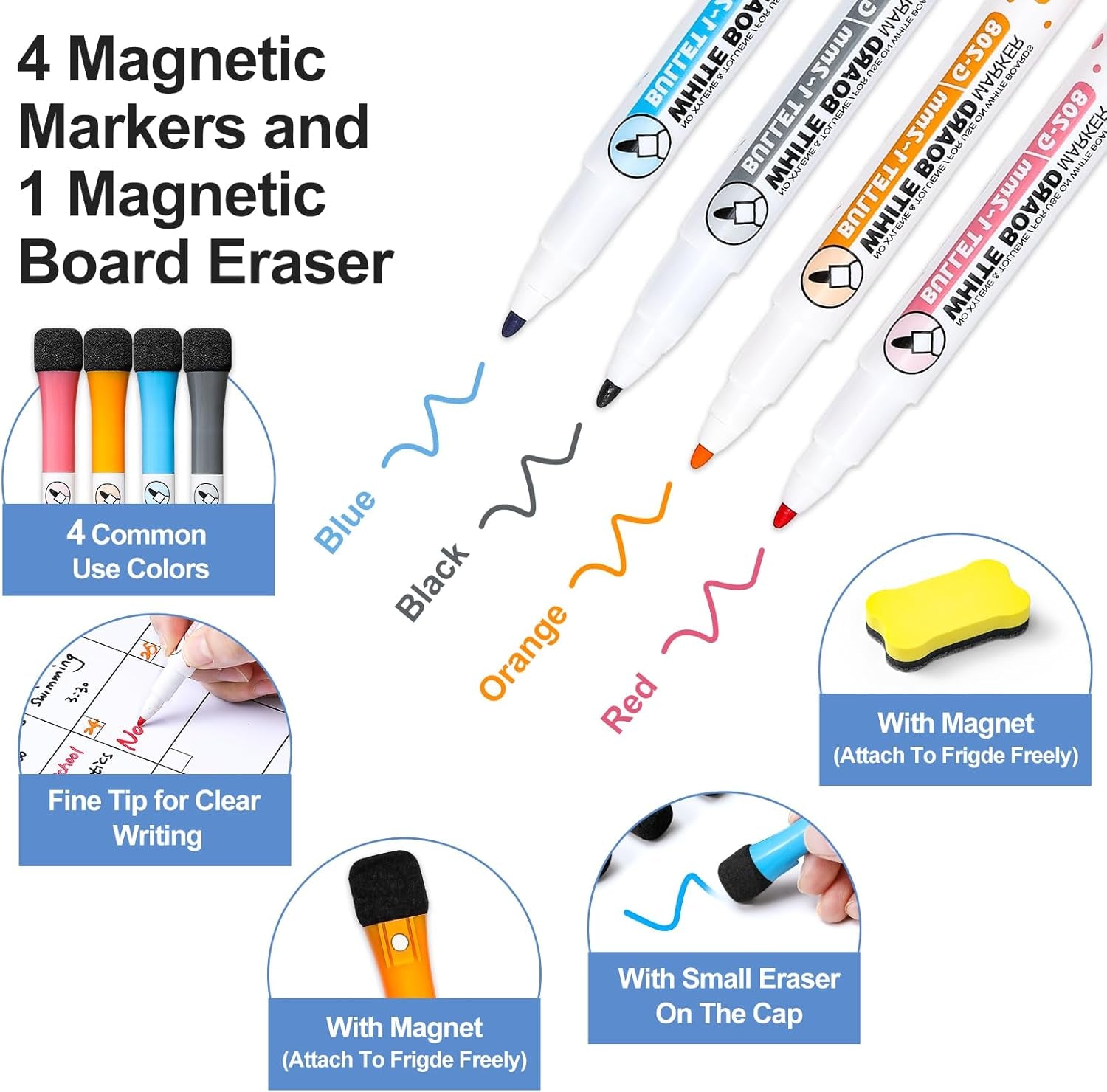 Dry Erase Magnetic Calendar for Refrigerator, 3 Pack- Monthly & Weekly & Daily Planner Magnet Whiteboard for Fridge Wall Door - Shopping, Meal/Menu, to Do List, Family Schedule Planning Board, 14"X11"