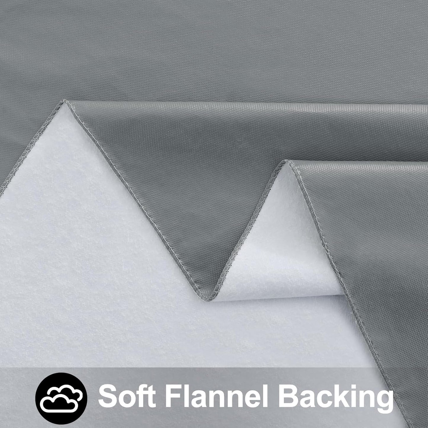 Rectangle Tablecloth 60 x 84 Inches, Waterproof and Wipeable Vinyl Protector, Oil-Resistant Plastic Cover for Dining, Picnics, Camping, and Outdoor Use, Grey