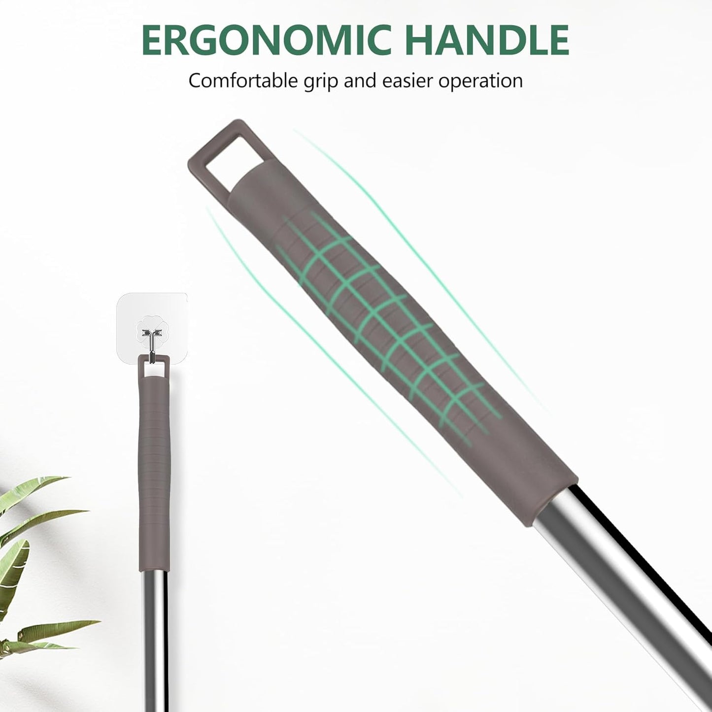 Extra-Long Dusters with Extension Pole 100-Inch for Cleaning & Shower Squeegee for Glass Doors Stainless Steel Squeegee for Shower Glass Door