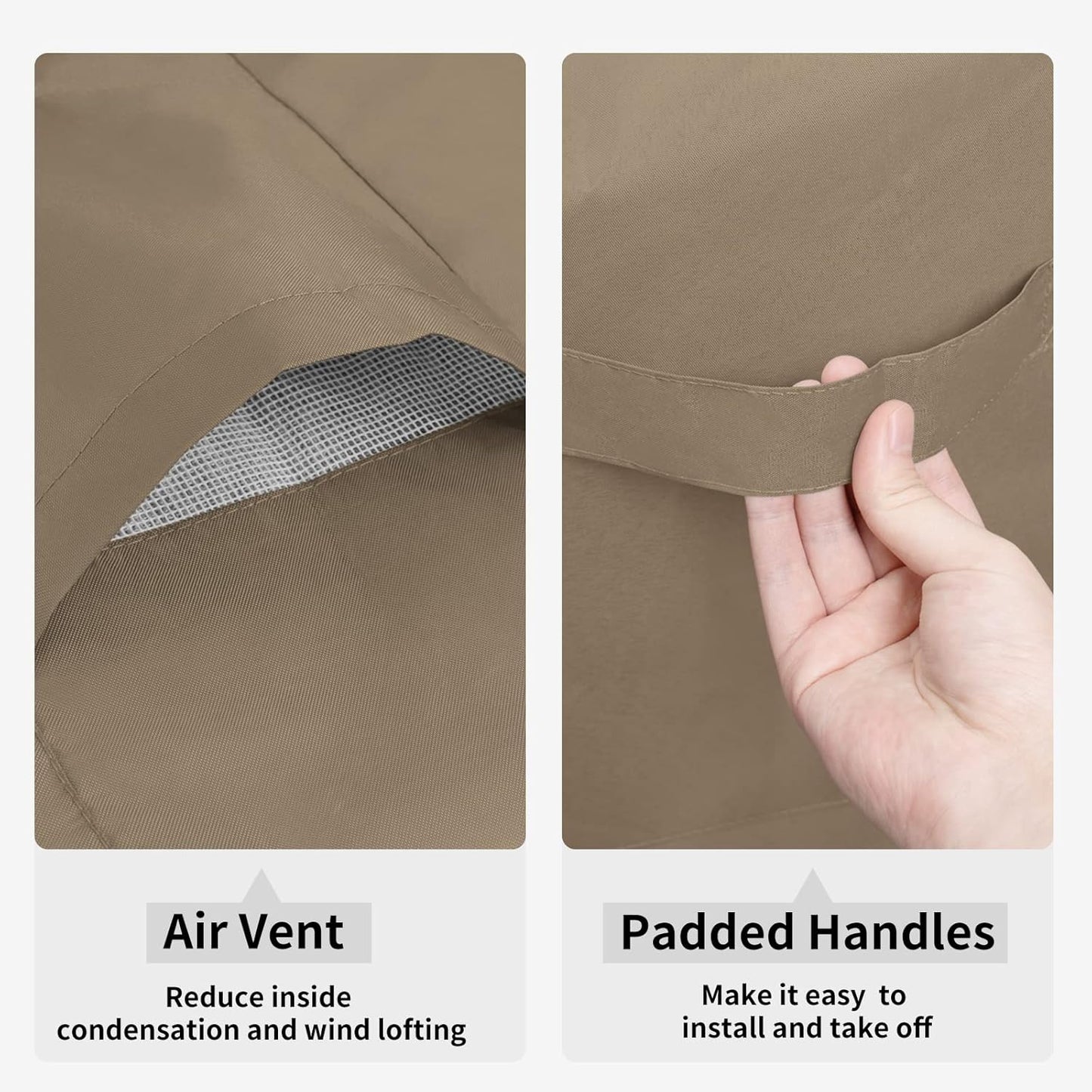 Waterproof Patio Sofa Cover UV Resistant 2 Seater Outdoor Loveseat Cover Weatherproof Lawn Patio Furniture Cover with Tape Sealed Seam (58Wx32.5Dx31H Inch, Camel)