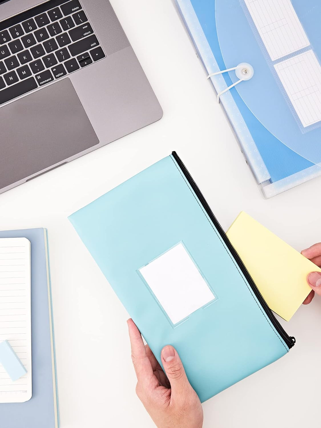 5-Pack Money Bags with Zipper, PU Leather Bank Deposit Bags, Waterproof Money Pouch for Organize Cash, Coins, Cosmetics, Invoice, Bills, Tools, 11.5 X 6.2 Inches, Light Colors