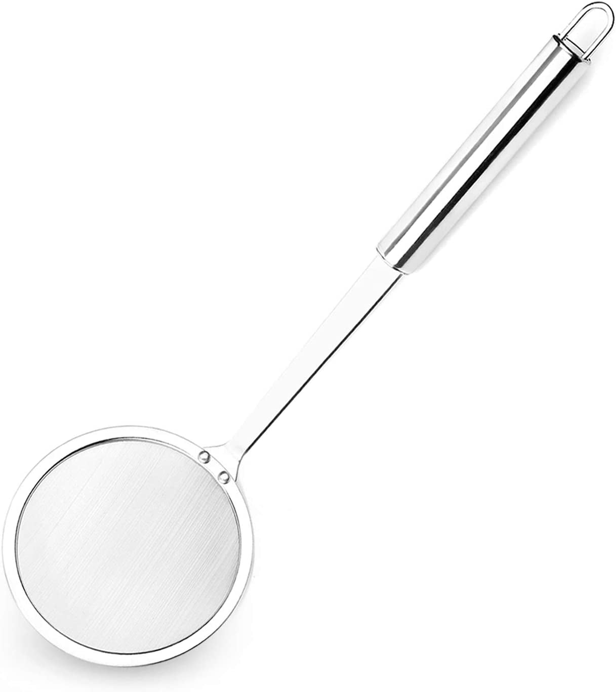 Stainless Steel Fat Skimmer Spoon - Fine Mesh Food Strainer for Grease, Gravy and Foam, Japanese Hot Pot Skimmer with Long Handle