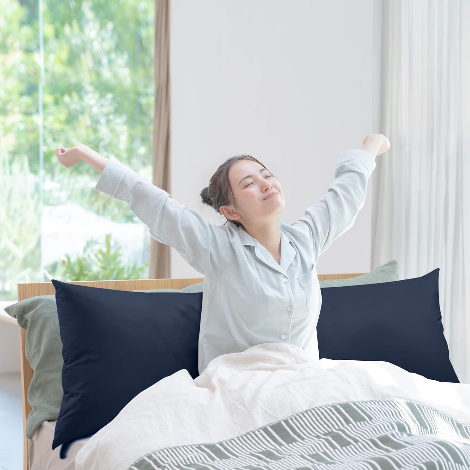 Full Body Pillow for Adults (Navy, 20 X 54 Inch), Long Pillow Insert for Sleeping, Ideal for Side Sleepers