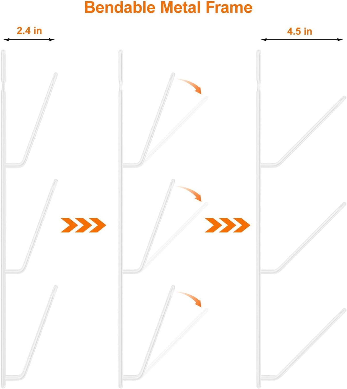 2 Pack Pot Lid Organizer Rack, 6-Tier Pot Lids Holder for Cabinet Door/Wall, No Drilling Adhesive Wall/Door Mounted Rustproof Pot and Pan Cover for Kitchen Storage, White