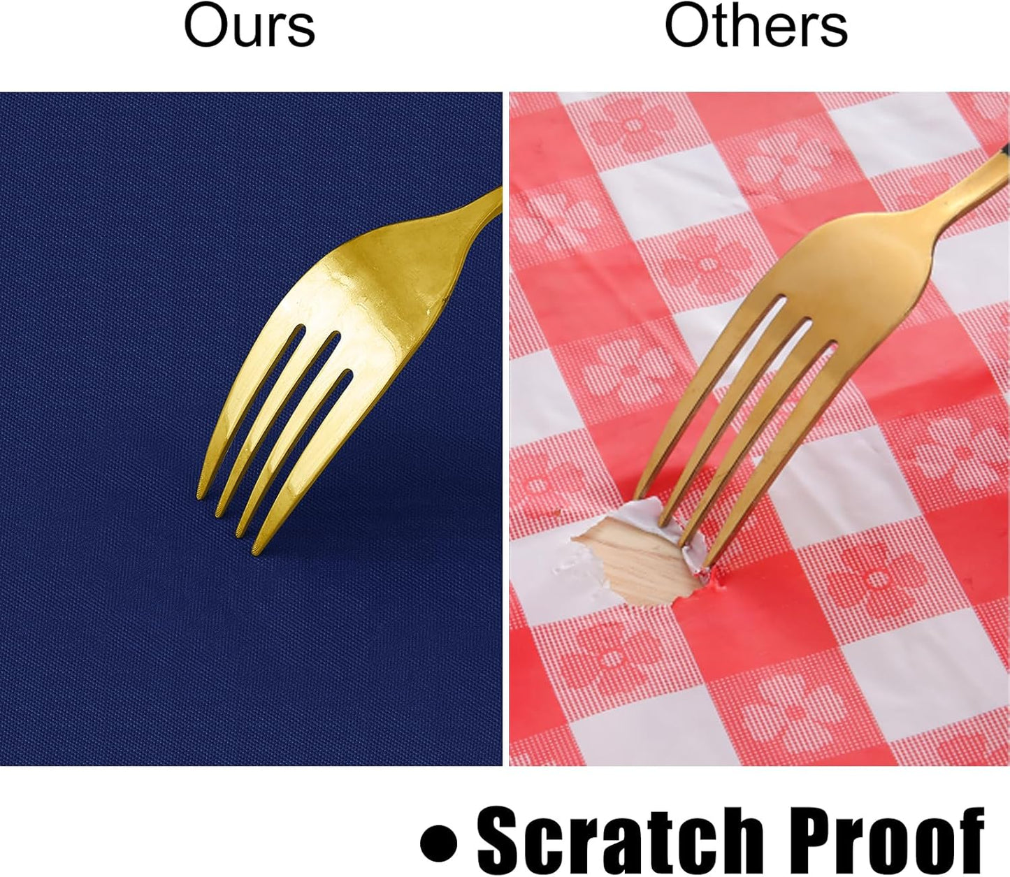 2 Pack Rectangle Vinyl Tablecloth, Waterproof Spillproof Plastic Flannel Backed Table Cloth, Wipe Clean Table Cover for Dining Table, Buffet Parties and Camping (Navy Blue, 52" X 70")