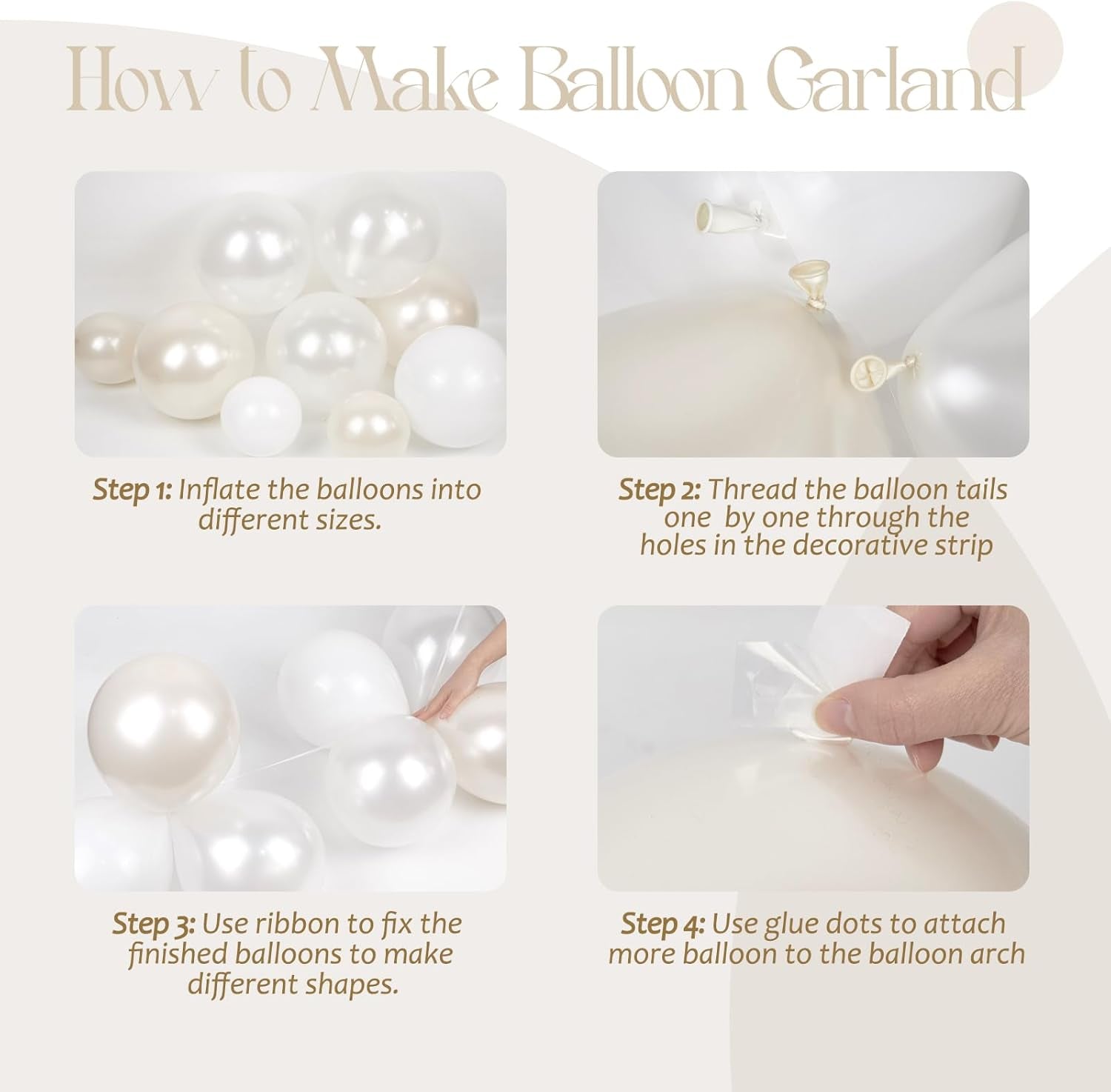 106Pcs Double Stuffed Pearl White Balloons, White Pearl Balloons for Engagement Bridal Shower Wedding Party Decorations