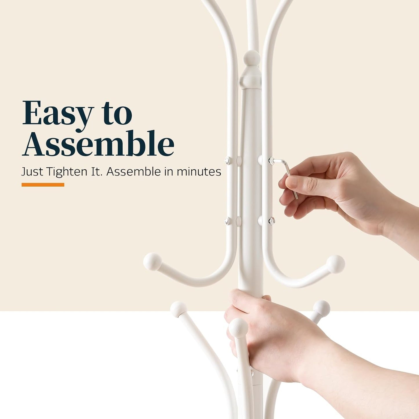 Metal Coat Rack Freestanding with Marble Base, Coat Tree with 12 Hooks & Umbrella Holder, Coat Hanger Stand for Corner Entryway Bedroom Office, Heavy Duty Coat Rack Stand for Clothes Hats Bags