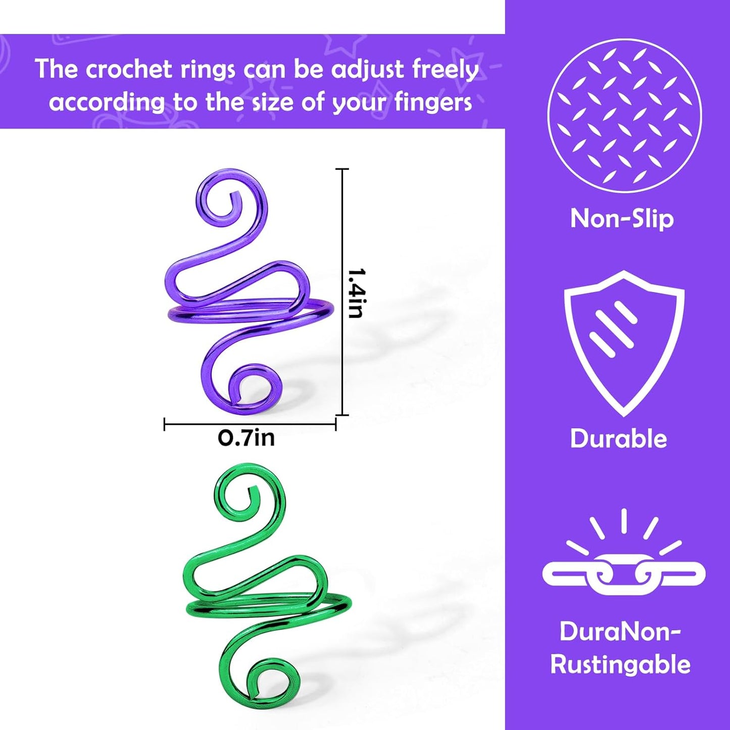 Crochet Ring,2Pcs Green Adjustable Yarn Tension Ring for Crocheting Peacock Shape Knitting Loop Open Finger Ring for Mother Grandma Thanksgiving Presents Finger Yarn Guide Crochet Accessories