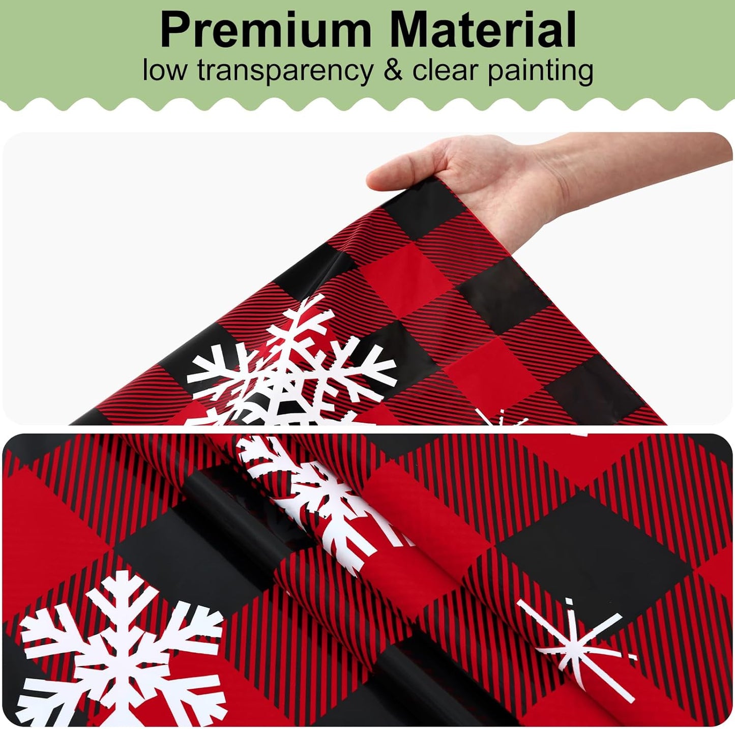 3 Packs Buffalo Disposable Table Cloth, 54 X 108 Inch Waterproof Plastic Tablecloth, Rectangle Black Red and White Checkered Table Covers for Picnic, Birthday, Party