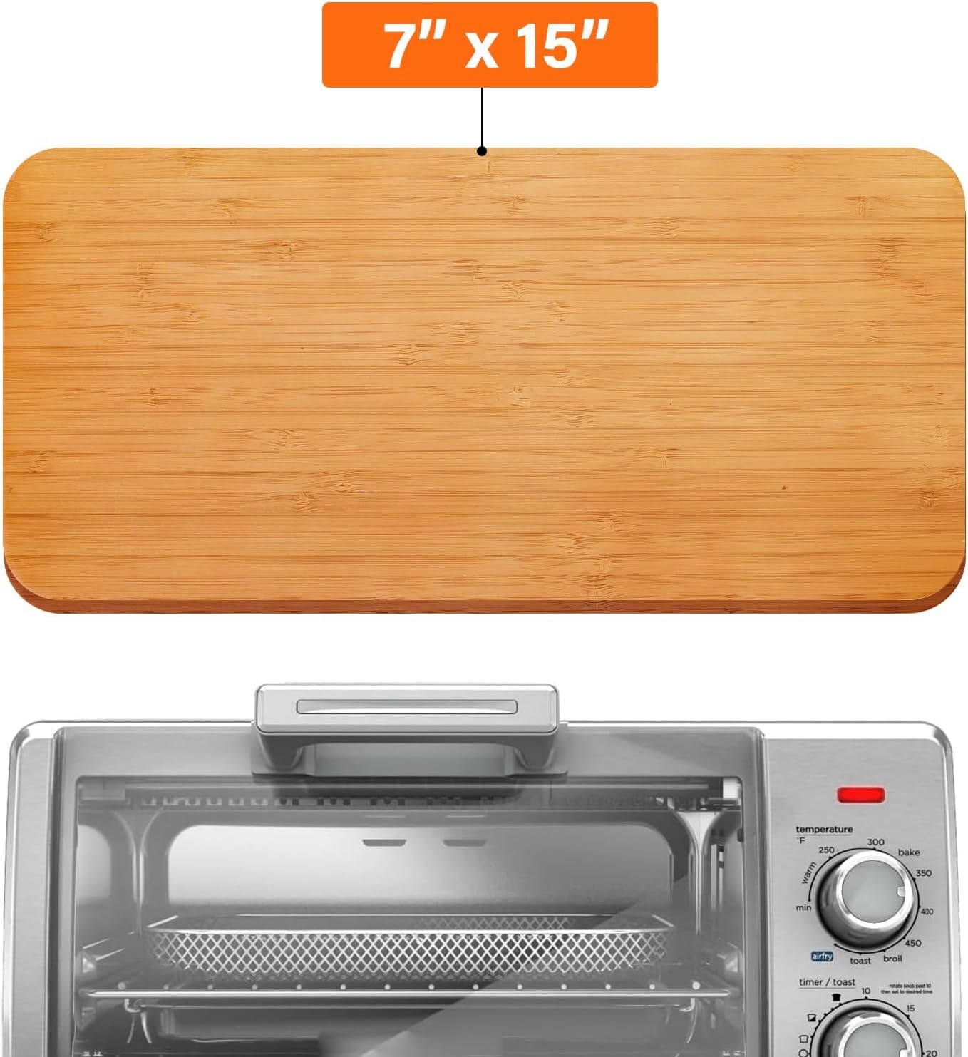 Cutting Board Compatible with BLACK+DECKER 8-Slice Extra Wide Convection Toaster Oven, Heat Resistant Large Bamboo Cutting Board Accessories for BLACK+DECKER Toaster Ovens Countertop