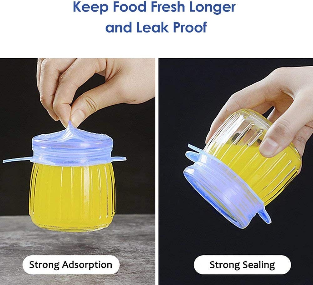 Silicone Stretch Lids/Pet Food Can Covers/12 Pack, Reusable Durable Storage Covers for Dog Cat Food, Cups Small Bowls Cans Jars Fruits, the Same Sizes of 2.6 Inch (Can Stretches to 3.5 Inches)