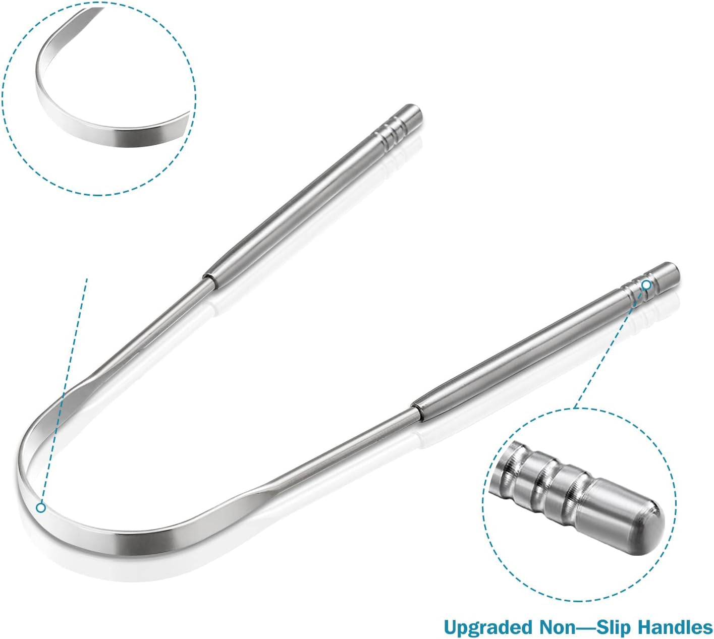 3 PCS Metal Tongue Scraper, Tongue Scrapers for Adults, Stainless Steel Tounge Scrappers, Tounge Scraper, Portable Tongue Scrappers